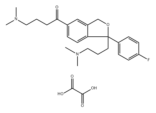 1-Butanone, 4-(dimethylamino)-1-[1-[3-(dimethylamino)propyl]-1-(4-fluorophenyl)-1,3-dihydro-5-isobenzofuranyl]-, ethanedioate (1:1) Structure