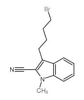 3-(4-溴丁基)-2-氰基-1-甲基吲哚结构式