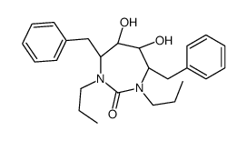 2H-1,3-Diazepin-2-one, hexahydro-5,6-dihydroxy-4,7-bis(phenylmethyl)-1 ,3-dipropyl-, (4R,5S,6S,7R)-结构式