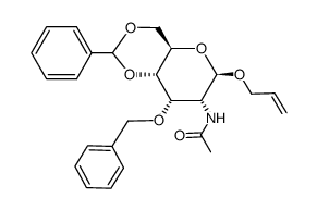 .beta.-D-Allopyranoside, 2-propenyl 2-(acetylamino)-2-deoxy-3-O-(phenylmethyl)-4,6-O-(phenylmethylene)- Structure