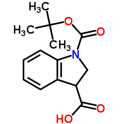 1-Boc-2,3-二氢吲哚-3-羧酸结构式