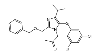 1-acetylmethyl-2-benzyloxymethyl-5-(3,5-dichlorophenylthio)-4-isopropyl-1H-imidazole结构式