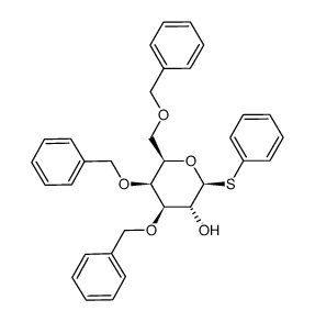 phenyl 3,4,6-tri-O-benzyl-1-thio-β-D-galactopyranoside结构式
