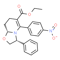 7H-​Oxazolo[3,​2-​a]​pyridine-​6-​carboxylic acid, 2,​3,​8,​8a-​tetrahydro-​5-​(4-​nitrophenyl)​-​3-​phenyl-​, ethyl ester, (3R,​8aR)​- picture