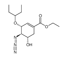 ethyl (3R,4S,5R)-4-azido-3-(1-ethylpropoxy)-5-hydroxy-1-cyclohexene-1-carboxylate结构式