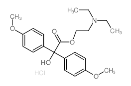 Benzilic acid,4,4'-dimethoxy-, 2-(diethylamino)ethyl ester, hydrochloride (7CI,8CI) Structure