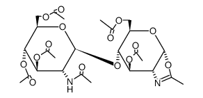 (3aR)-7c-acetoxy-5c-acetoxymethyl-2-methyl-(3ar,7ac)-5,6,7,7a-tetrahydro-3aH-pyrano[3,2-d]oxazol-6t-yl tri-O-acetyl-2-acetylamino-β-D-2-deoxy-glucopyranoside Structure