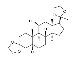 3,20-bis(ethylenedioxy)-5β-pregnan-11β-ol结构式