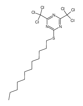 2-dodecylsulfanyl-4,6-bis-trichloromethyl-[1,3,5]triazine Structure
