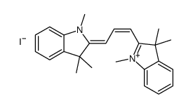 2-[3-(1,3-dihydro-1,3,3-trimethyl-2H-indol-2-ylidene)prop-1-enyl]-1,3,3-trimethyl-3H-indolium iodide structure