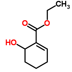 Ethyl 6-hydroxy-1-cyclohexene-1-carboxylate结构式