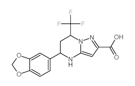 5-BENZO[1,3]DIOXOL-5-YL-7-TRIFLUOROMETHYL-4,5,6,7-TETRAHYDRO-PYRAZOLO[1,5-A]PYRIMIDINE-2-CARBOXYLIC ACID Structure