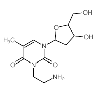 3-(2-aminoethyl)-1-[4-hydroxy-5-(hydroxymethyl)oxolan-2-yl]-5-methyl-pyrimidine-2,4-dione结构式