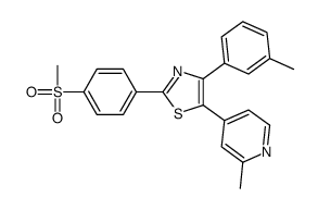 4-(3-methylphenyl)-5-(2-methylpyridin-4-yl)-2-(4-methylsulfonylphenyl)-1,3-thiazole Structure