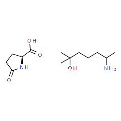5-oxo-L-proline, compound with 6-amino-2-methylheptan-2-ol (1:1) structure