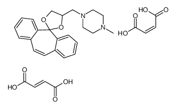 (E)-but-2-enedioic acid,1-methyl-4-(spiro[1,3-dioxolane-2,11'-dibenzo[1,2-a:1',2'-e][7]annulene]-4-ylmethyl)piperazine结构式