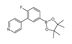 4-[2-fluoro-5-(4,4,5,5-tetramethyl-1,3,2-dioxaborolan-2-yl)phenyl]pyridine结构式