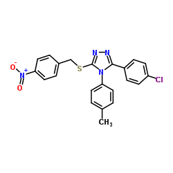 3-(4-Chlorophenyl)-4-(4-methylphenyl)-5-[(4-nitrobenzyl)sulfanyl]-4H-1,2,4-triazole Structure