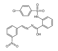 2-[(4-chlorophenyl)sulfonylamino]-N-[(3-nitrophenyl)methylideneamino]benzamide结构式