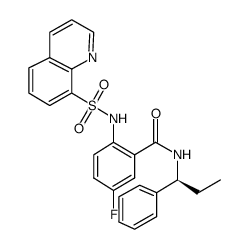 (S)-5-Fluoro-2-(quinoline-8-sulfonylamino)-N-(1-phenylpropyl)-benzamide Structure