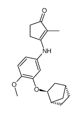 (+)-3-[3-[(1S,2S,4R)-bicyclo[2.2.1]hept-2-yloxy-4-methoxyanilino]-2-methyl-2-cyclopenten-1-one]结构式