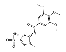 N-(4,5-Dihydro-4-methyl-2-sulfamoyl-1,3,4-thiadiazol-5-ylidene)-3,4,5-trimethoxybenzamide结构式