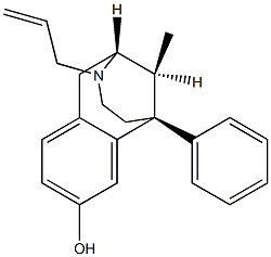 (2R,11S)-1,2,3,4,5,6-Hexahydro-11-methyl-6β-phenyl-3-(2-propenyl)-2,6-methano-3-benzazocin-8-ol结构式