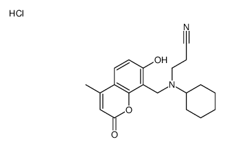 3-[cyclohexyl-[(7-hydroxy-4-methyl-2-oxochromen-8-yl)methyl]amino]propanenitrile,hydrochloride结构式