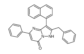 2-benzyl-3-naphthalen-1-yl-5-phenyl-1H-pyrazolo[1,5-a]pyrimidin-7-one结构式