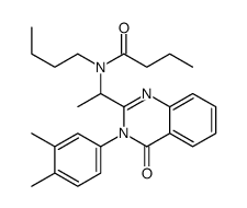 N-butyl-N-[1-[3-(3,4-dimethylphenyl)-4-oxoquinazolin-2-yl]ethyl]butanamide结构式