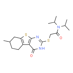 Acetamide, 2-[(1,4,5,6,7,8-hexahydro-7-methyl-4-oxo[1]benzothieno[2,3-d]pyrimidin-2-yl)thio]-N,N-bis(1-methylethyl)- (9CI)结构式