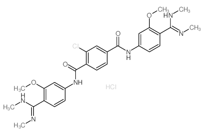 2-chloro-N,N-bis[4-(N,N-dimethylcarbamimidoyl)-3-methoxy-phenyl]benzene-1,4-dicarboxamide structure