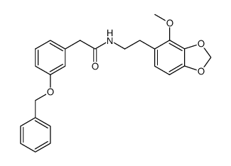 2-(3-benzyloxy-phenyl)-N-[2-(4-methoxy-benzo[1,3]dioxol-5-yl)-ethyl]-acetamide结构式