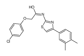 2-(4-chlorophenoxy)-N-[4-(3,4-dimethylphenyl)-1,3-thiazol-2-yl]acetamide结构式
