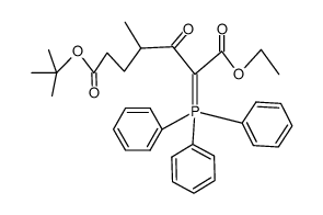 4-Methyl-3-oxo-2-(triphenyl-λ5-phosphanylidene)-heptanedioic acid 7-tert-butyl ester 1-ethyl ester Structure