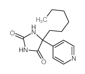 2,4-Imidazolidinedione,5-hexyl-5-(4-pyridinyl)- structure