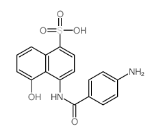 4-[(4-aminobenzoyl)amino]-5-hydroxy-naphthalene-1-sulfonic acid structure