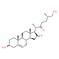 (25S)-3β,26-Dihydroxycholest-5-ene-16,22-dione结构式