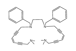 N,N'-dibenzyl-N,N'-bis[8-(N,N'-dimethylamino)oct-4-ene-2,6-diynyl]ethane-1,2-diamine结构式