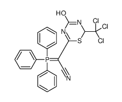 2-[4-oxo-2-(trichloromethyl)-2,3-dihydro-1,3,5-thiadiazin-6-yl]-2-(triphenyl-λ5-phosphanylidene)acetonitrile Structure