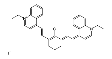 4-[(E)-2-(2-CHLORO-3-((E)-2-[1-ETHYL-4(1H)-QUINOLINYLIDENE]ETHYLIDENE)-1-CYCLOHEXEN-1-YL)ETHENYL]-1-ETHYLQUINOLINIUM IODIDE Structure