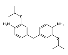 4-[(4-amino-3-propan-2-ylsulfanyl-phenyl)methyl]-2-propan-2-ylsulfanyl-aniline结构式