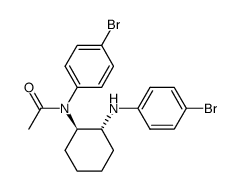 trans-(1R,2R)-N-acetyl-N,N'-di-(4-bromophenyl)-1,2-diaminocyclohexane结构式