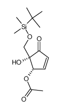 t-4-acetoxy-5-hydroxy-r-5-[[(tert-butyldimethylsilyl)oxy]methyl]-2-cyclopentenone结构式