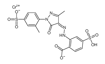 hydrogen [2-[[4,5-dihydro-3-methyl-5-oxo-1-(4-sulpho-o-tolyl)-1H-pyrazol-4-yl]azo]-4-sulphobenzoato(4-)]chromate(1-) structure