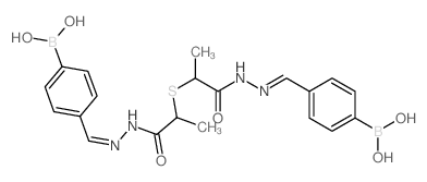 4-(2-(2-((2-(2-(4-(Dihydroxyboryl)benzylidene)hydrazino)-1-methyl-2-oxoethyl)thio)propanoyl)carbohydrazonoyl)phenylboronic acid结构式