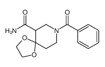 8-benzoyl-1,4-dioxa-8-aza-spiro[4.5]decane-6-carboxylic acid amide Structure
