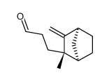 3-((1SR,2RS,4RS)-2-methyl-3-methylenebicyclo[2.2.1]heptan-2-yl)propanal结构式