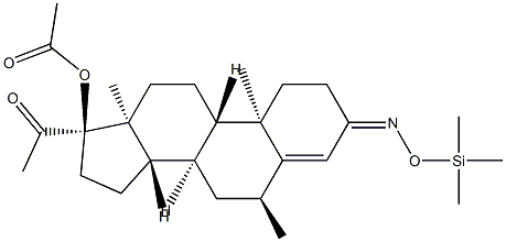 17-Acetoxy-6α-methyl-3-[[(trimethylsilyl)oxy]imino]pregn-4-en-20-one Structure