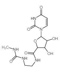b-D-Ribofuranuronamide,1-deoxy-1-(3,4-dihydro-2,4-dioxo-1(2H)-pyrimidinyl)-N-[2-[[(methylamino)carbonyl]amino]ethyl]- structure